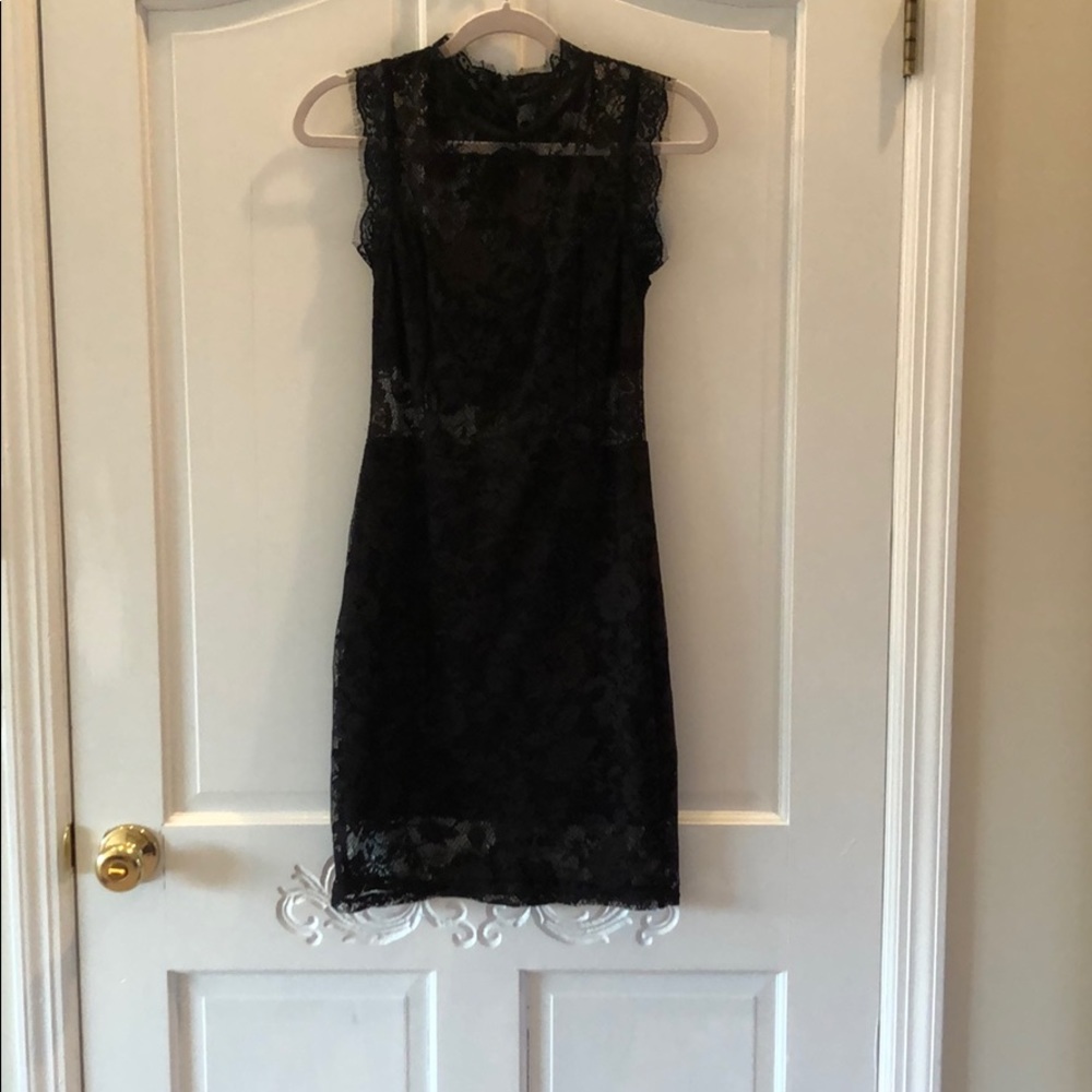 Mesh and lace bodycon dress